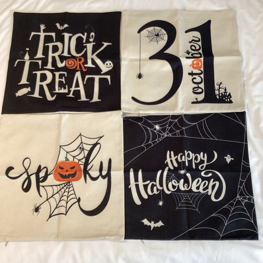HALLOWEEN: set of 4 16x16 pillow covers